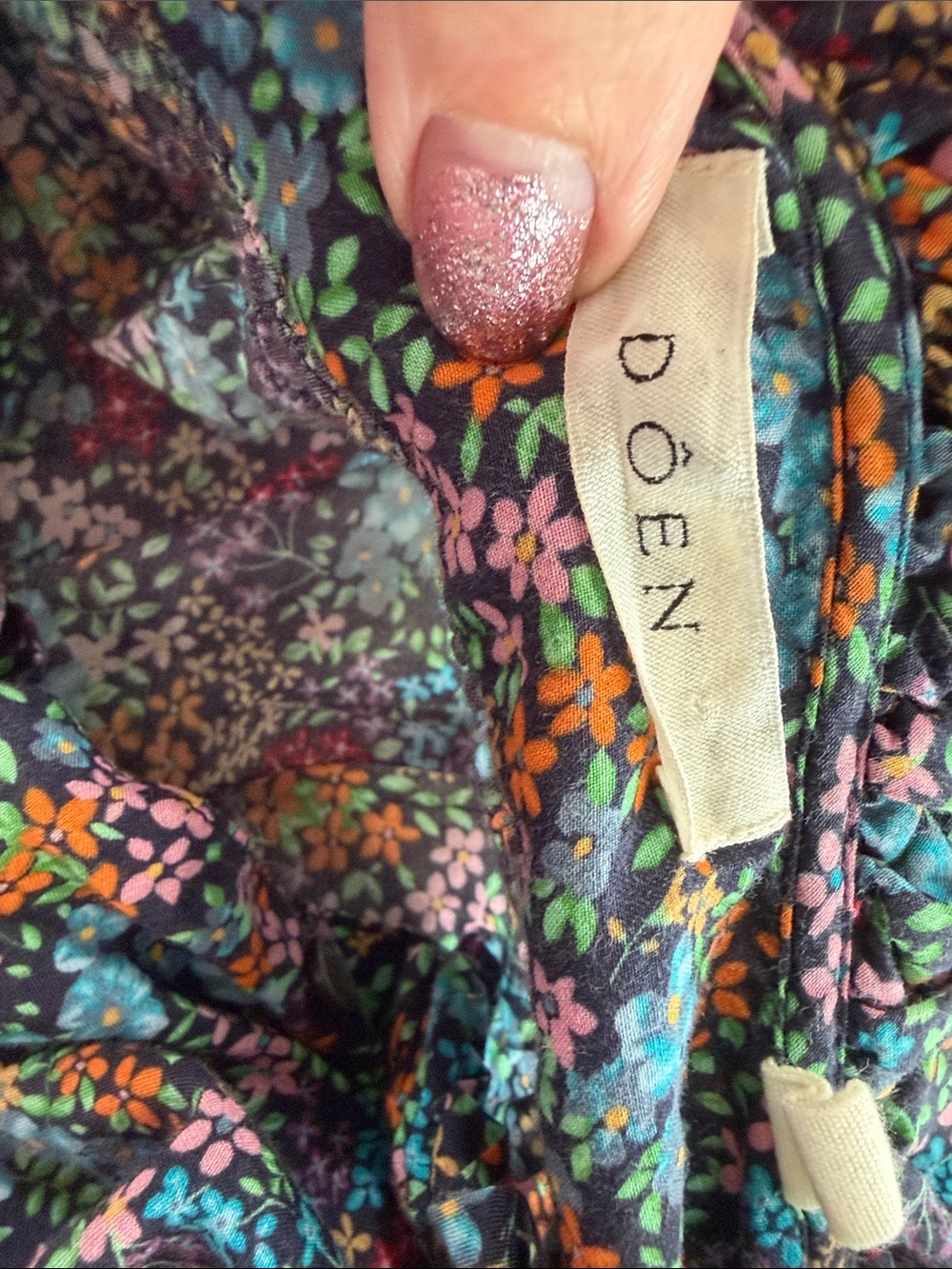 DÔEN Rose Top Navy Lady Bird Floral M - Picture 5 of 8
